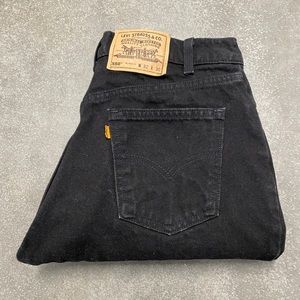 VTG Levis 550 Denim Jeans Men 32x30 Orange Tab Black USA Made Relax